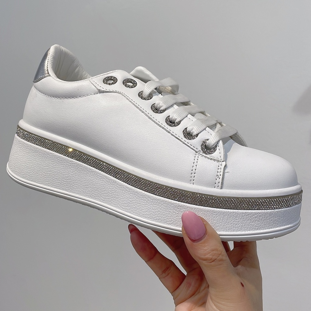 Women Platform High Heel Fashion Sneakers Walking Lace Up Stylish Sneakers3015
